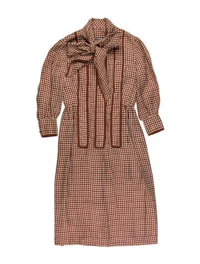 Pre-owned Geoffrey Beene Vintage Midi Length Dress In Burgundy