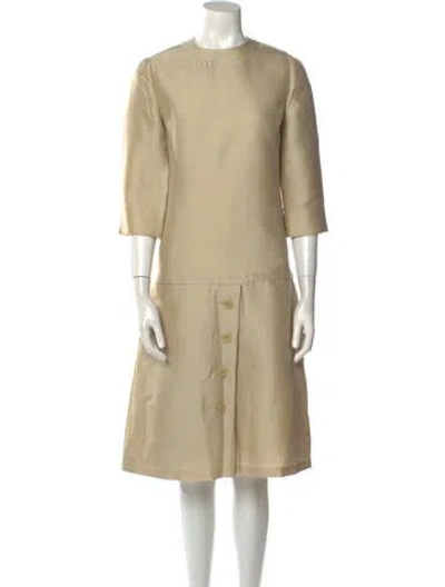 Pre-owned Geoffrey Beene Vintage Midi Length Dress In Neutral