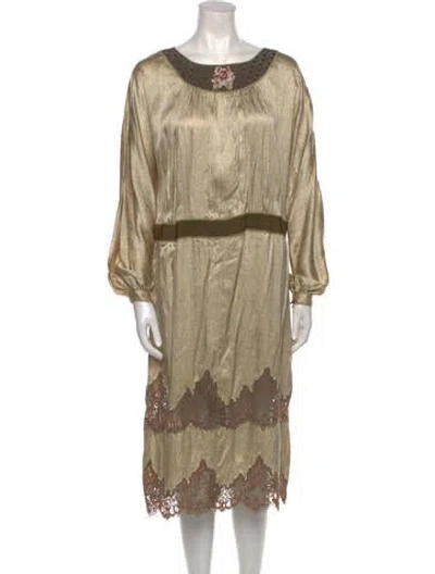 Pre-owned Geoffrey Beene Vintage Midi Length Dress In Neutral