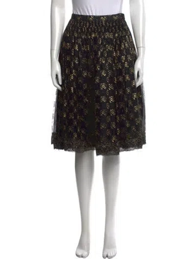 Pre-owned Geoffrey Beene Vintage Midi Length Skirt In Black/gold