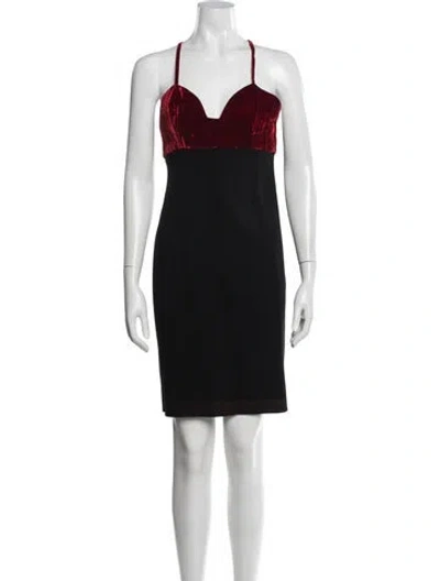 Pre-owned Geoffrey Beene Vintage Mini Dress In Black/red