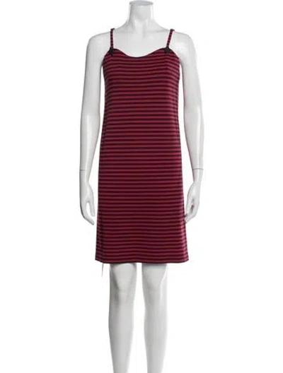 Pre-owned Geoffrey Beene Vintage Mini Dress In Blue/red