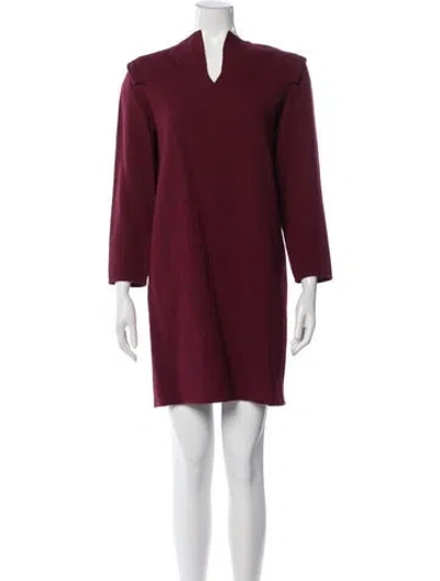 Pre-owned Geoffrey Beene Vintage Mini Dress In Burgundy