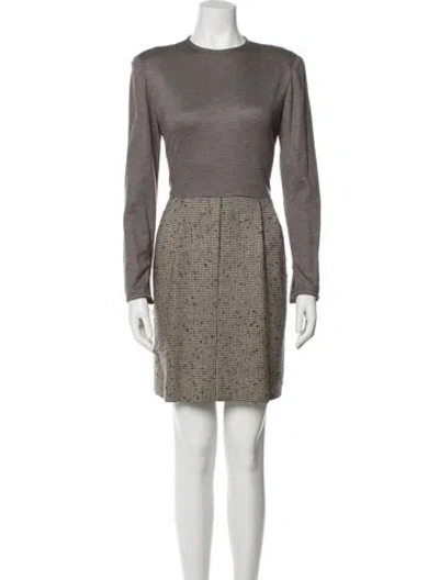 Pre-owned Geoffrey Beene Vintage Mini Dress In Gray