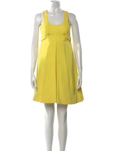 Pre-owned Geoffrey Beene Vintage Mini Dress In Yellow
