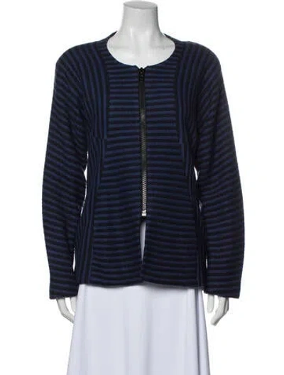 Pre-owned Geoffrey Beene Vintage Striped Evening Jacket In Blue