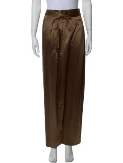 Pre-owned Geoffrey Beene Vintage Wide Leg Pants In Brown