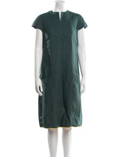Pre-owned Geoffrey Beene V-neck Knee-length Dress In Multi