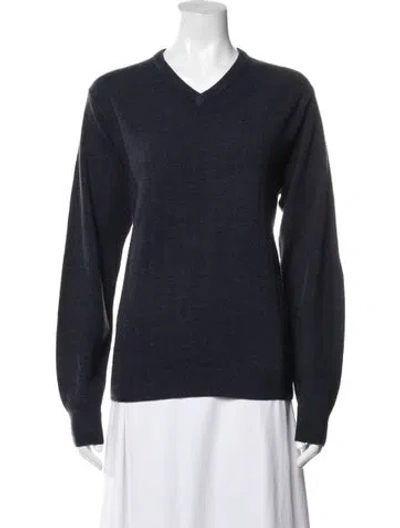 Pre-owned Geoffrey Beene V-neck Sweater In Blue