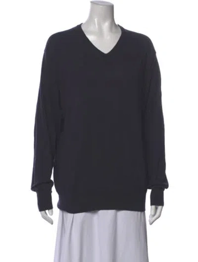 Pre-owned Geoffrey Beene V-neck Sweater In Gray
