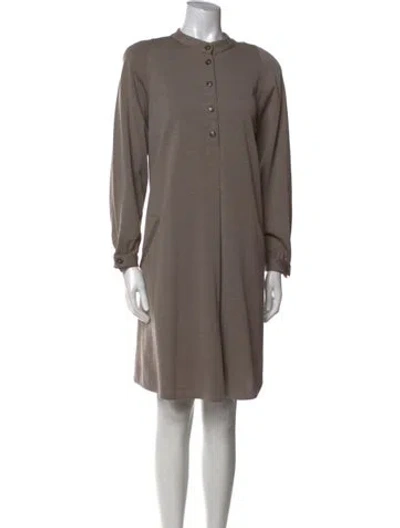Pre-owned Geoffrey Beene Wool Knee-length Dress In Neutral