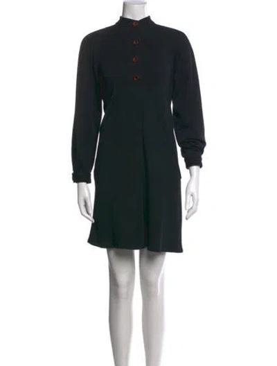 Pre-owned Geoffrey Beene Wool Mini Dress In Black