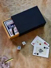 Geoffrey Parker Leather Matchbox Twin Deck With Dice  Abask Luxury Gift In Adult