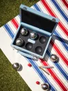 Geoffrey Parker Leather Outdoor Boules Set  Abask Gift Set In Adult