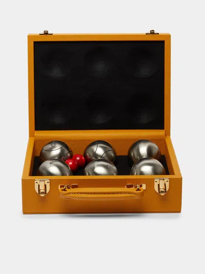 Geoffrey Parker Leather Outdoor Boules Set  Abask Gift Set In Adult