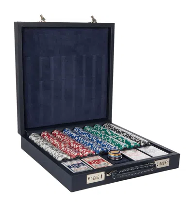 Geoffrey Parker Luxury Poker Chip Set In Blue