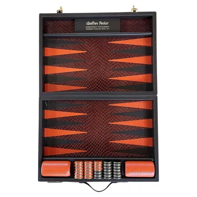 Pre-owned Geoffrey Parker Travel Size Backgammon Board By  In Black