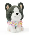 Geoffrey's Toy Box 10" Plush French Bull Dog With Lei, Created For Macy's In Grey
