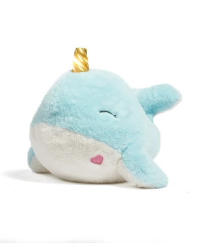 Geoffrey's Toy Box 12" Narwhal Plush With Led Lights And Sound In Light,pastel Blue