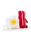 Geoffrey's Toy Box Buddies Bacon And Eggs Plush Toy Set In Brown,yellow