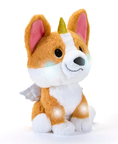 Geoffrey's Toy Box Star Brights 10" Fairy Corgi Led Plush Toy In Orange