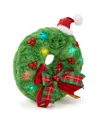 Geoffrey's Toy Box Star Brights 12" Led Light-up Plush Holiday Wreath Toy, Created For Macy's In No Color