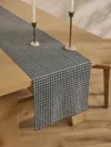 Geometry Houndstooth Table Runner 16" X 120" In Black In Black
