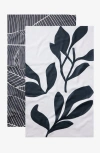Geometry Kitchen Tea Towel Set In Black