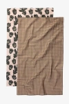 Geometry Kitchen Tea Towel Set In Brown