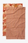 Geometry Kitchen Tea Towel Set In Orange