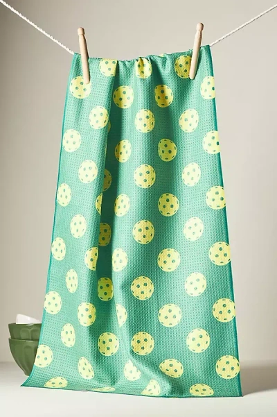 Geometry Sports Dish Towel In Green