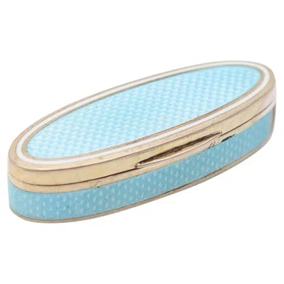 Pre-owned Georg Adam Scheid George Adam Scheid 1905 Edwardian Guilloche Enamel Naveta Pill Box In Gold