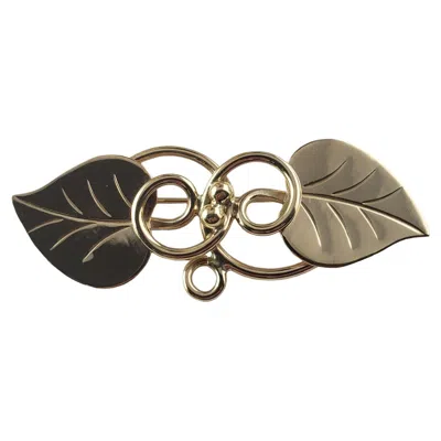 Pre-owned Georg Jensen 14 Karat Yellow Gold Leaf Pin/brooch #14640
