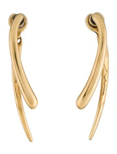 Pre-owned Georg Jensen 18k Abstract Drop Earrings In Multi
