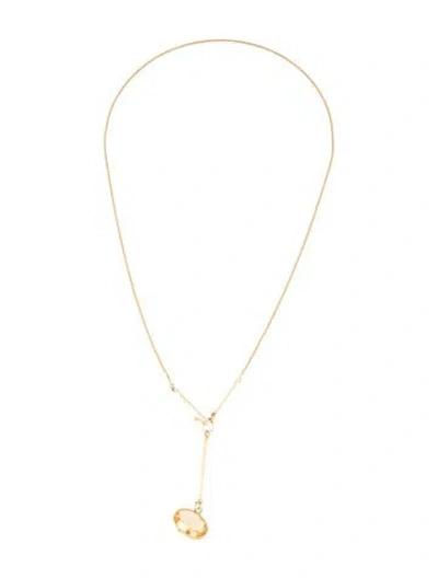 Pre-owned Georg Jensen 18k Citrine Savannah Pendant Necklace, 17.5", 17.5" In Multicolor