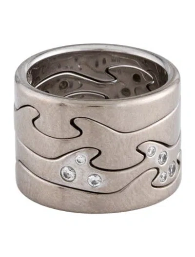 Pre-owned Georg Jensen 18k Diamond Fusion 4 Band Set In Multi