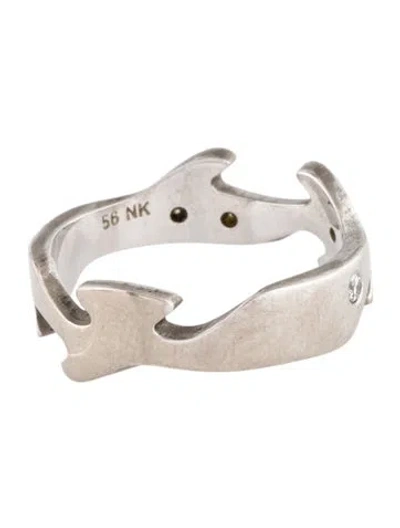 Pre-owned Georg Jensen 18k Diamond Fusion Centre Band In Multi