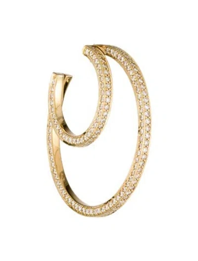 Pre-owned Georg Jensen 18k Diamond Halo Single Hoop Earring In Multi