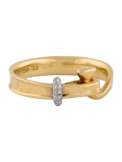 Pre-owned Georg Jensen 18k Diamond Torun Ring In Multi