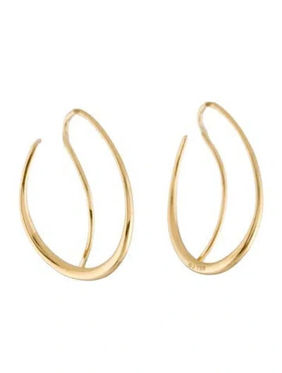 Pre-owned Georg Jensen 18k Offspring Double Hoop Earrings In Multi