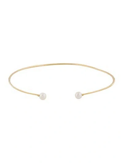 Pre-owned Georg Jensen 18k Pearl & Diamond Collar Necklace, 17.25" In Multi