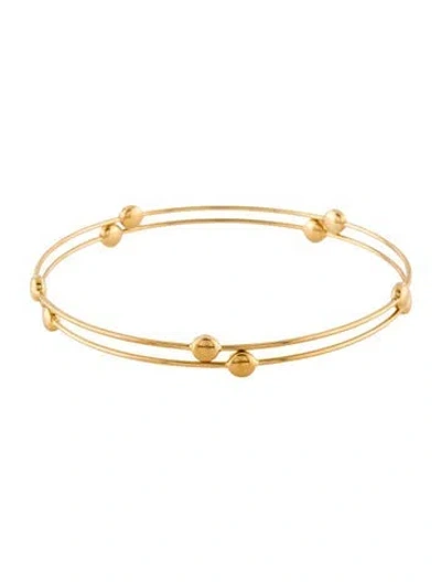 Pre-owned Georg Jensen 18k Station Bangle Bracelet Set, 7.75" In Multi