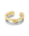 Georg Jensen 18k White & Yellow Gold Fusion Diamond Ear Cuff In White/gold