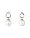 Georg Jensen 18k White Gold Magic Cultured Freshwater Pearl & Diamond Drop Earrings In White
