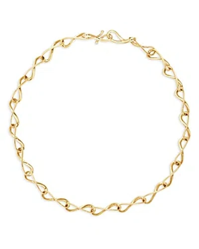 Georg Jensen 18k Yellow Gold Infinity Diamond Accented Link Collar Necklace, 17.91
