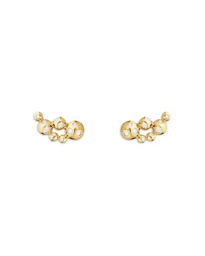Georg Jensen 18k Yellow Gold Moonlight Grapes Diamond Ear Climbers