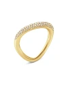 Georg Jensen 18k Yellow Gold Offspring Diamond Pave Wavy Ring In Gold