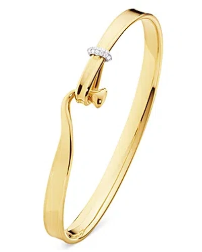 Georg Jensen 18k Yellow Gold Torun Diamond Bangle Bracelet