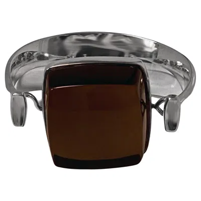 Pre-owned Georg Jensen 1960s  Rock Crystal Bangle #203 Vivianna Torun In Multi
