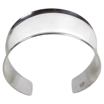 Pre-owned Georg Jensen 1960s N.e. From - Danish - Sterling Silver Concave Modernist Cuff Bracelet